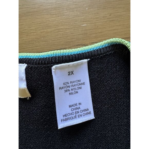 Alfred Dunner One Piece Cardigan Sweater Women Size 2X Embroidered Office Career - Picture 8 of 11